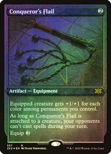 Conqueror's Flail (Foil Etched)\nDouble Masters 2022 - Alternate Foil\nSingle\nMagic The Gathering