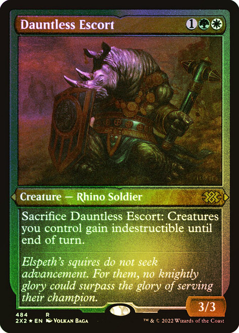 Dauntless Escort (Foil Etched)\nDouble Masters 2022 - Alternate Foil\nSingle\nMagic The Gathering