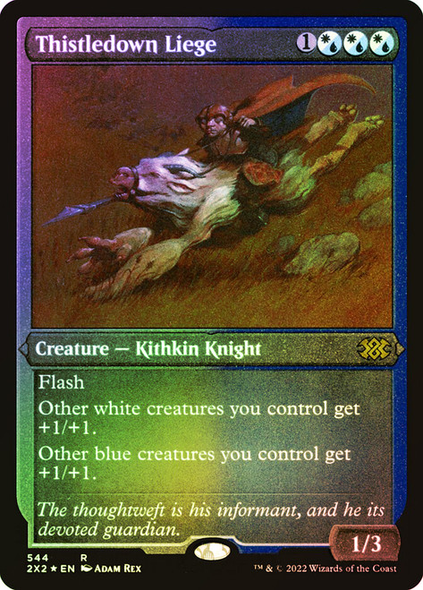 Thistledown Liege (Foil Etched)\nDouble Masters 2022 - Alternate Foil\nSingle\nMagic The Gathering