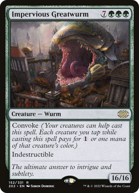 Impervious Greatwurm
Double Masters 2022
Single
Magic: The Gathering