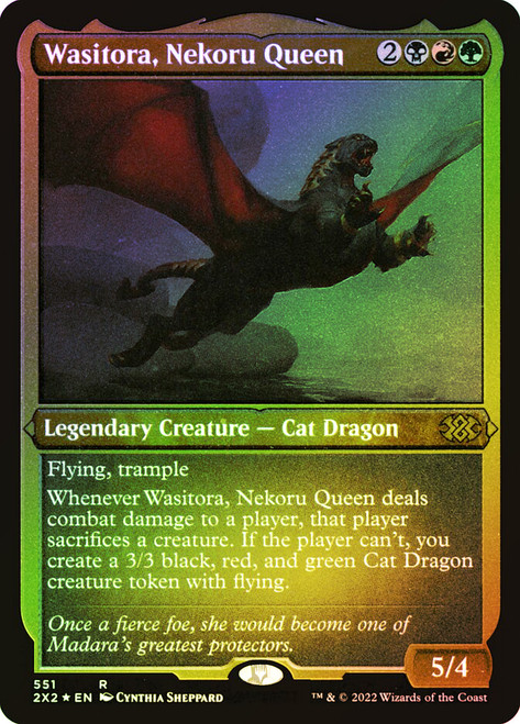 Wasitora, Nekoru Queen (Foil Etched)\nDouble Masters 2022 - Alternate Foil\nSingle\nMagic The Gathering