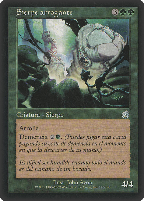 Arrogant Wurm\nTorment - Spanish\nSingle\nMagic The Gathering