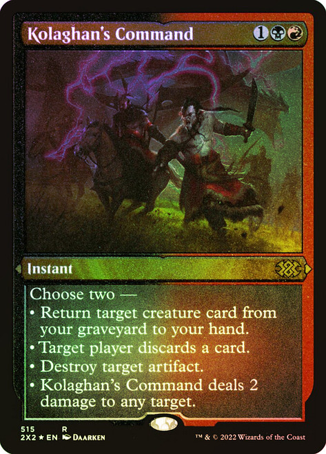 Kolaghan's Command (Foil Etched)\nDouble Masters 2022 - Alternate Foil\nSingle\nMagic The Gathering