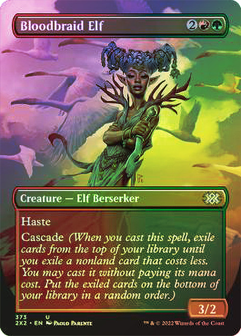 Bloodbraid Elf (Borderless)\nDouble Masters 2022 - Variants\nSingle\nMagic The Gathering