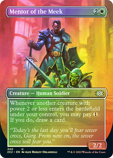 Mentor of the Meek (Borderless)\nDouble Masters 2022 - Variants\nSingle\nMagic The Gathering