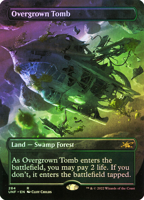 Overgrown Tomb (Borderless) (Galaxy Foil) | Unfinity - Variants 