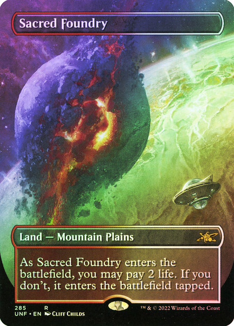 Sacred Foundry (Borderless)\nUnfinity - Variants\nSingle\nMagic The Gathering