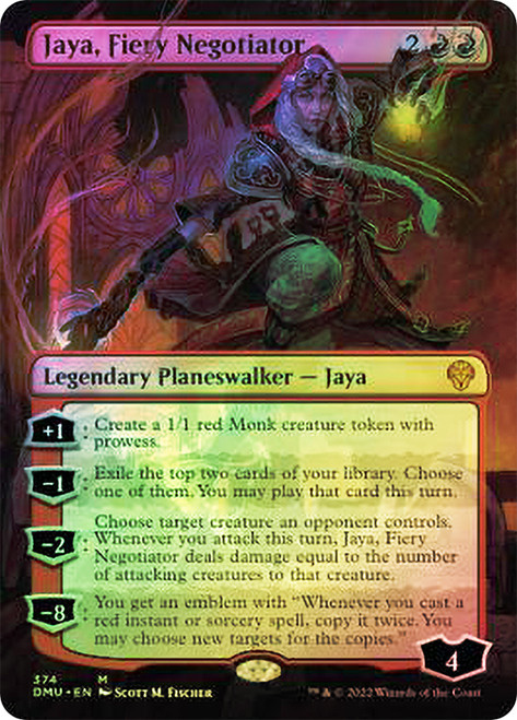 Jaya, Fiery Negotiator (Borderless)\nDominaria United - Variants\nSingle\nMagic The Gathering