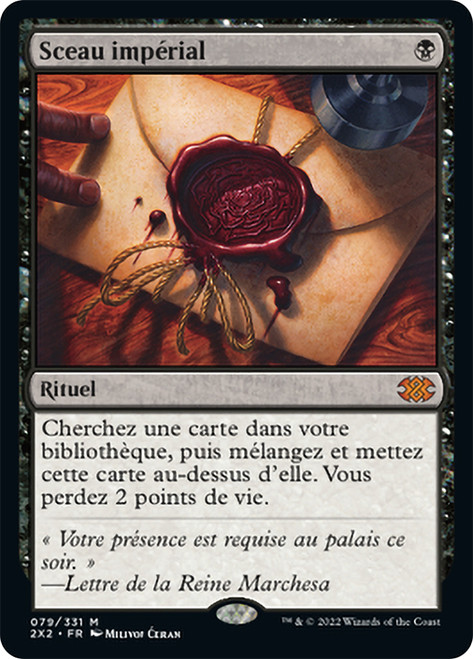 Imperial Seal\nDouble Masters 2022 - French\nSingle\nMagic The Gathering