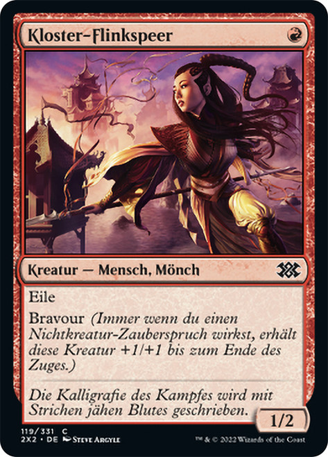 Monastery Swiftspear\nDouble Masters 2022 - German\nSingle\nMagic The Gathering