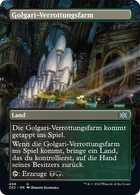 Golgari Rot Farm (Borderless)\nDouble Masters 2022 - Variants - German\nSingle\nMagic The Gathering