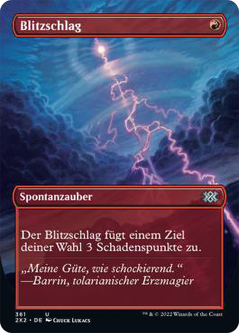 Lightning Bolt (Borderless)\nDouble Masters 2022 - Variants - German\nSingle\nMagic The Gathering