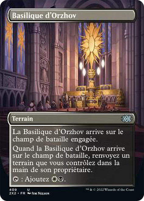 Orzhov Basilica (Borderless)\nDouble Masters 2022 - Variants - French\nSingle\nMagic The Gathering