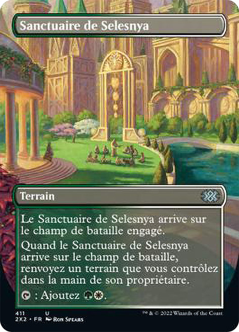 Selesnya Sanctuary (Borderless)\nDouble Masters 2022 - Variants - French\nSingle\nMagic The Gathering