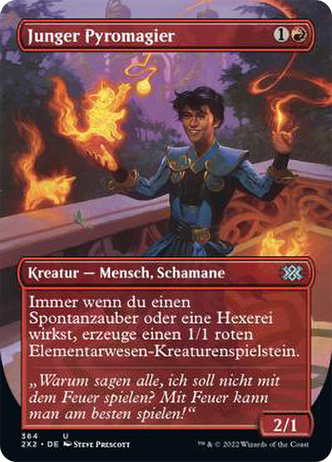 Young Pyromancer (Borderless)\nDouble Masters 2022 - Variants - German\nSingle\nMagic The Gathering