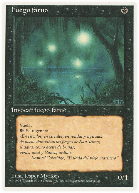 Will-o'-the-Wisp\n4th Edition - Spanish\nSingle\nMagic The Gathering
