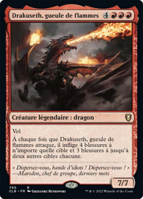 Drakuseth, Maw of Flames\nCommander Legends: Battle for Baldur's Gate - French\nSingle\nMagic The Gathering
