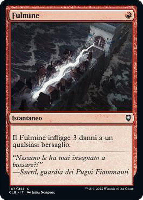 Lightning Bolt\nCommander Legends: Battle for Baldur's Gate - Italian\nSingle\nMagic The Gathering