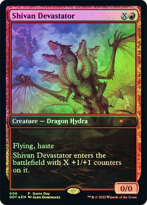 Shivan Devastator (Game Day) (Full Art)\nPromo: General\nSingle\nMagic The Gathering