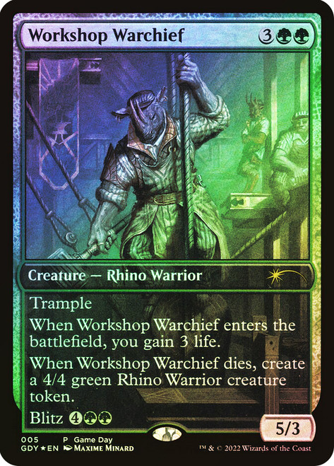 Workshop Warchief (Game Day) (Full Art)\nPromo: General\nSingle\nMagic The Gathering