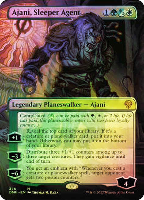Ajani, Sleeper Agent (Borderless) (#376)\nDominaria United - Variants\nSingle\nMagic The Gathering