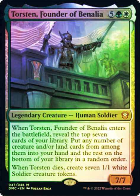Torsten, Founder of Benalia\nDominaria United Commander\nSingle\nMagic The Gathering