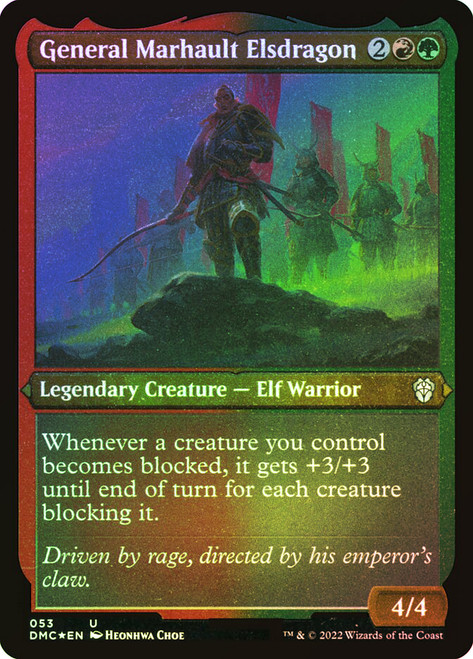 General Marhault Elsdragon (Foil Etched)\nDominaria United Commander - Foil Etched\nSingle\nMagic The Gathering