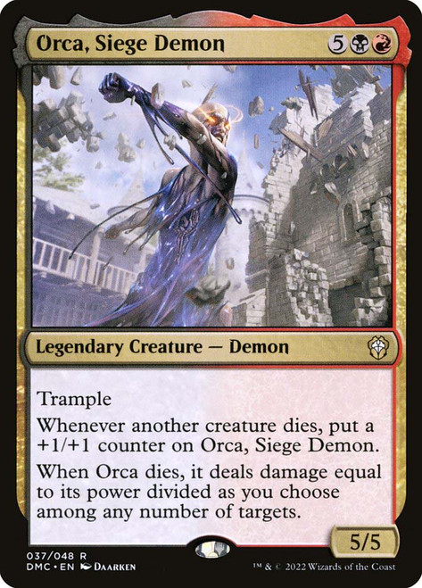 Orca, Siege Demon\nDominaria United Commander\nSingle\nMagic The Gathering