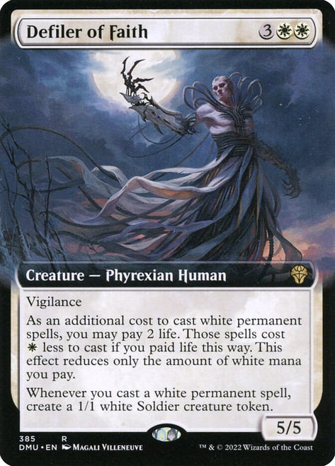 Defiler of Faith (Extended Art)\nDominaria United - Variants\nSingle\nMagic The Gathering