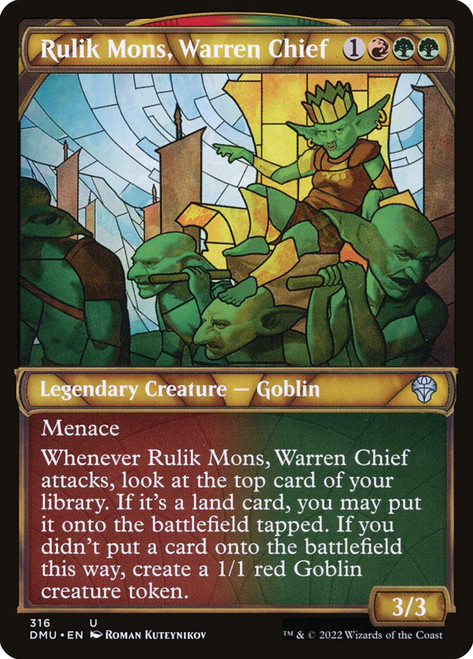 Rulik Mons, Warren Chief (Showcase)\nDominaria United - Variants\nSingle\nMagic The Gathering