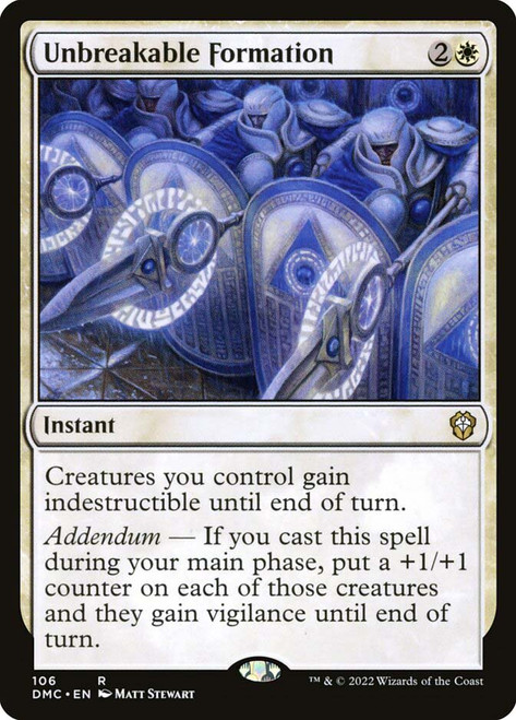 Unbreakable Formation\nDominaria United Commander\nSingle\nMagic The Gathering