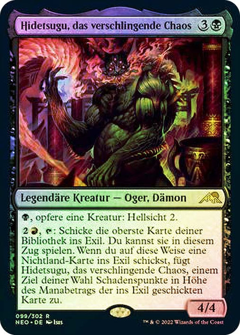 Hidetsugu, Devouring Chaos\nKamigawa: Neon Dynasty - German\nSingle\nMagic The Gathering