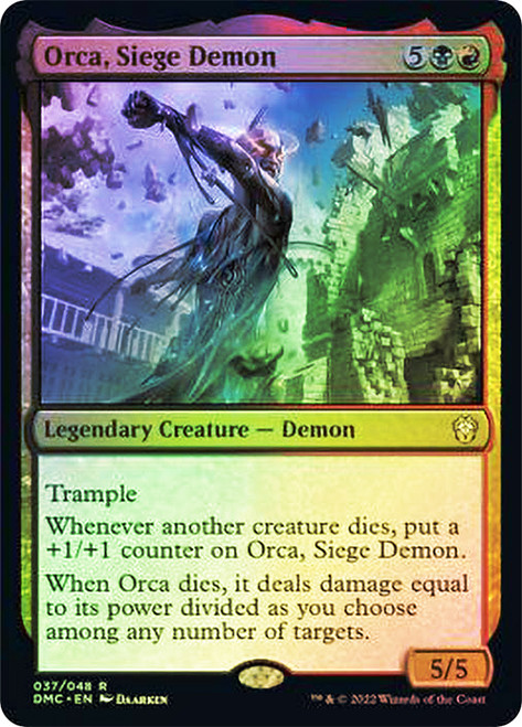 Orca, Siege Demon\nDominaria United Commander\nSingle\nMagic The Gathering