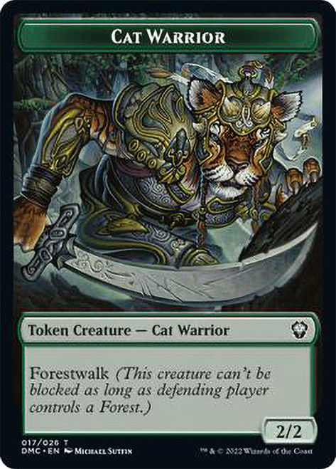 {Cat Warrior Token}\nDominaria United Commander\nSingle\nMagic The Gathering