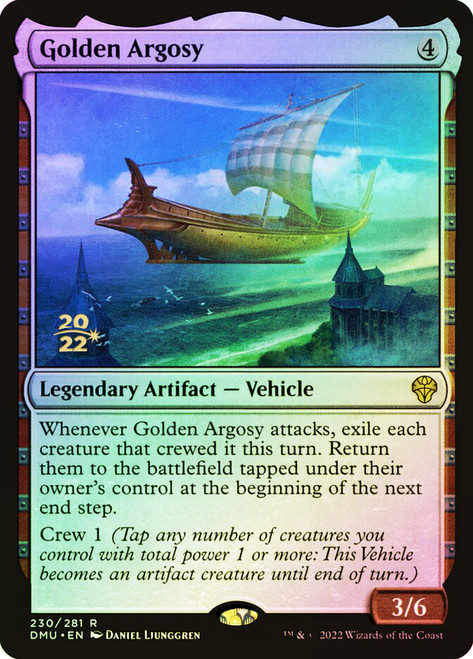 Golden Argosy (Prerelease) (Dominaria United)\nPromo: Date Stamped\nSingle\nMagic The Gathering