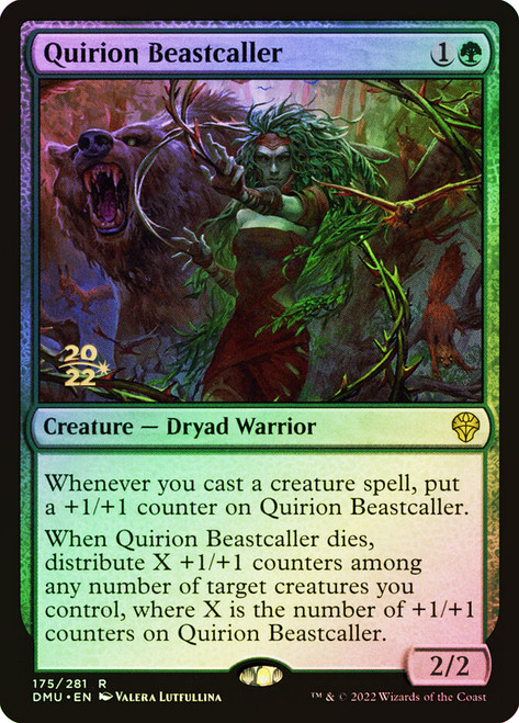 Quirion Beastcaller (Prerelease) (Dominaria United)\nPromo: Date Stamped\nSingle\nMagic The Gathering