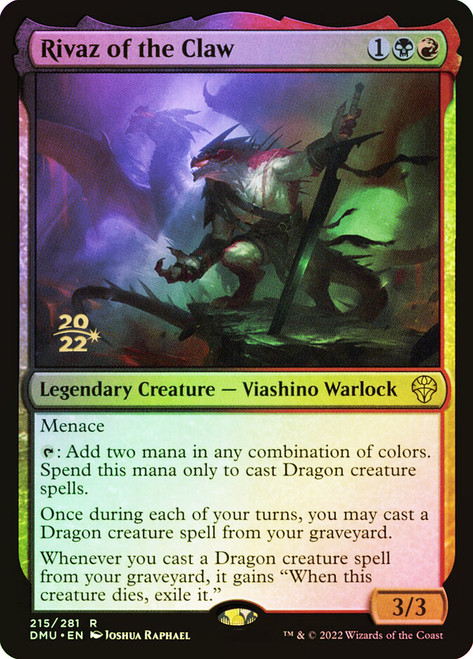 Rivaz of the Claw (Prerelease) (Dominaria United)\nPromo: Date Stamped\nSingle\nMagic The Gathering