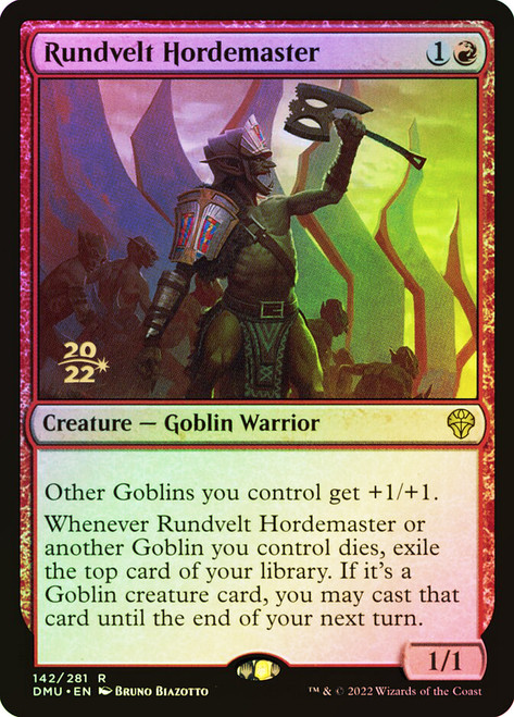 Rundvelt Hordemaster (Prerelease) (Dominaria United)\nPromo: Date Stamped\nSingle\nMagic The Gathering