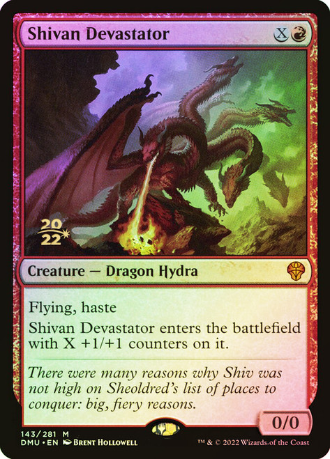 Shivan Devastator (Prerelease) (Dominaria United)\nPromo: Date Stamped\nSingle\nMagic The Gathering