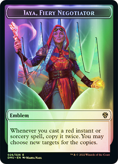 {Jaya, Fiery Negotiator Emblem} // {Soldier Token}\nDominaria United\nSingle\nMagic The Gathering