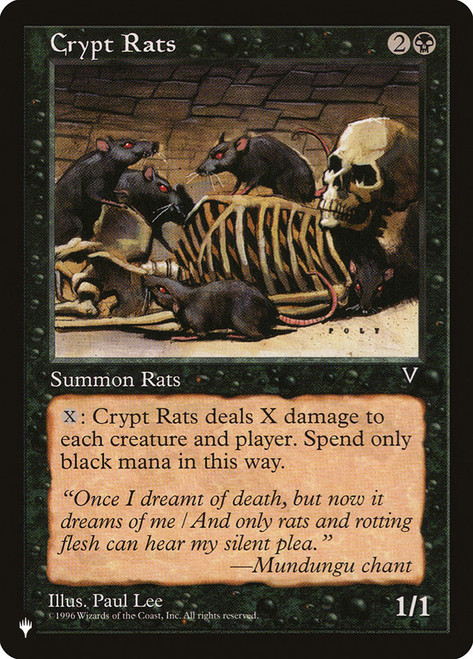 Crypt Rats\nMystery Booster / The List\nSingle\nMagic The Gathering