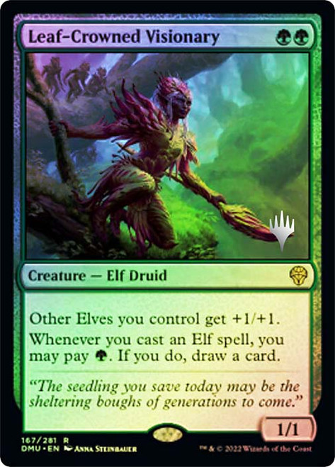 Leaf-Crowned Visionary (Promo Pack) (Dominaria United)\nPromo: Planeswalker Stamped\nSingle\nMagic The Gathering