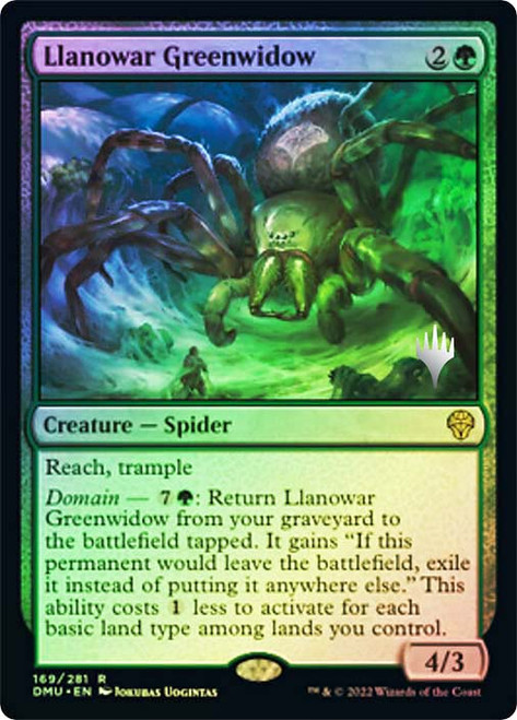 Llanowar Greenwidow (Promo Pack) (Dominaria United)\nPromo: Planeswalker Stamped\nSingle\nMagic The Gathering