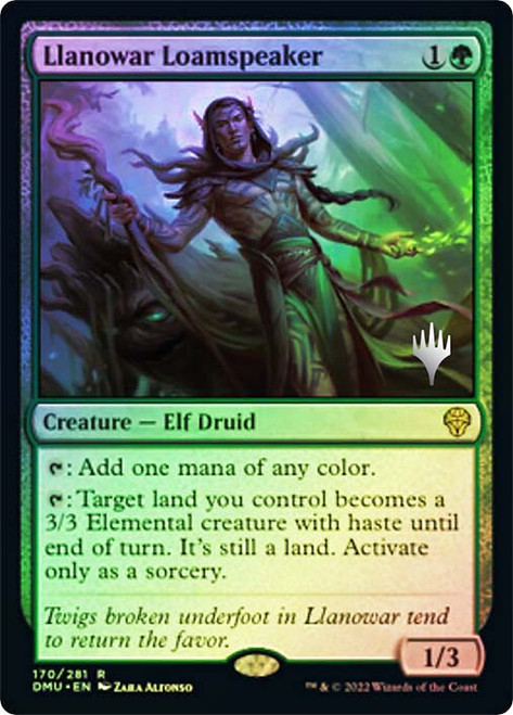 Llanowar Loamspeaker (Promo Pack) (Dominaria United)\nPromo: Planeswalker Stamped\nSingle\nMagic The Gathering