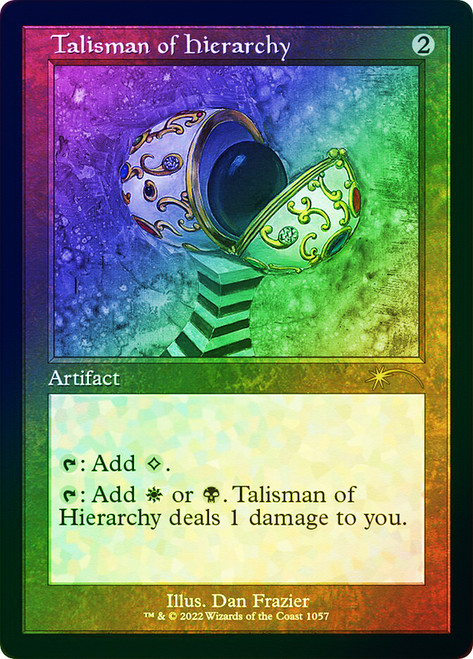 Talisman of Hierarchy (Secret Lair) (Retro Frame) (Foil Etched)\nPromo: General - Alternate Foil\nSingle\nMagic The Gathering