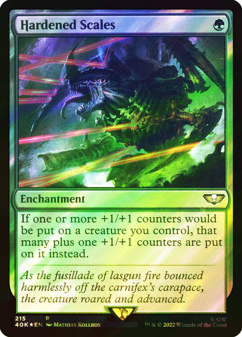 Hardened Scales (Surge Foil)\nWarhammer 40,000 Commander - Surge Foil\nSingle\nMagic The Gathering