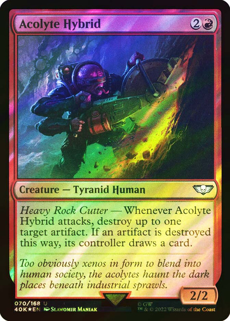 Acolyte Hybrid (Surge Foil)\nWarhammer 40,000 Commander - Surge Foil\nSingle\nMagic The Gathering