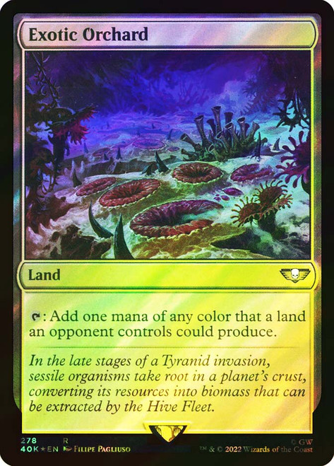 Exotic Orchard (Surge Foil)\nWarhammer 40,000 Commander - Surge Foil\nSingle\nMagic The Gathering