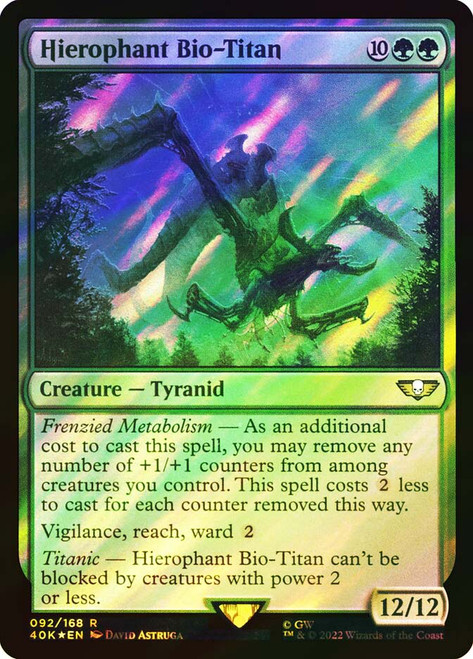 Hierophant Bio-Titan (Surge Foil)\nWarhammer 40,000 Commander - Surge Foil\nSingle\nMagic The Gathering