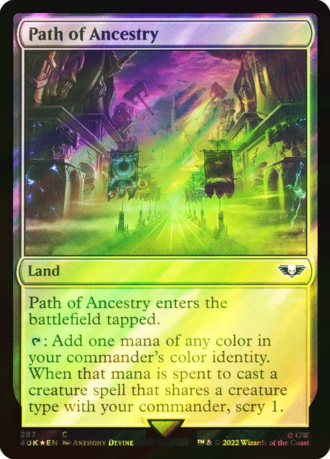 Path of Ancestry (Surge Foil)\nWarhammer 40,000 Commander - Surge Foil\nSingle\nMagic The Gathering